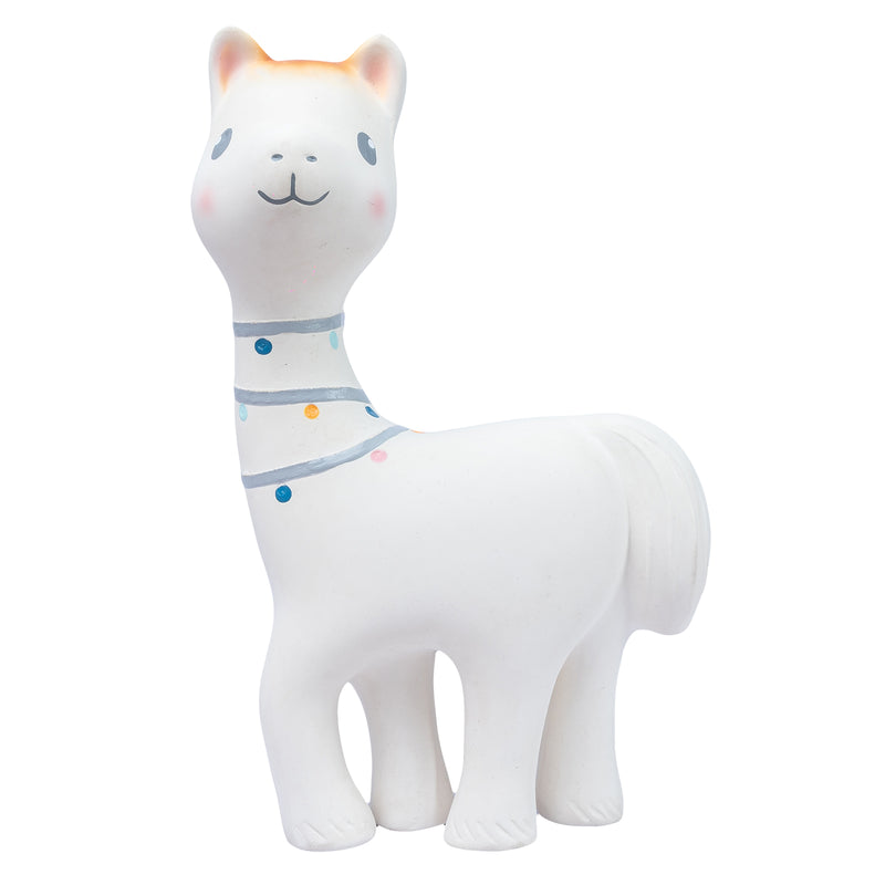 Lilith the Llama Organic Natural Rubber Rattle, Teether & Bath Toy