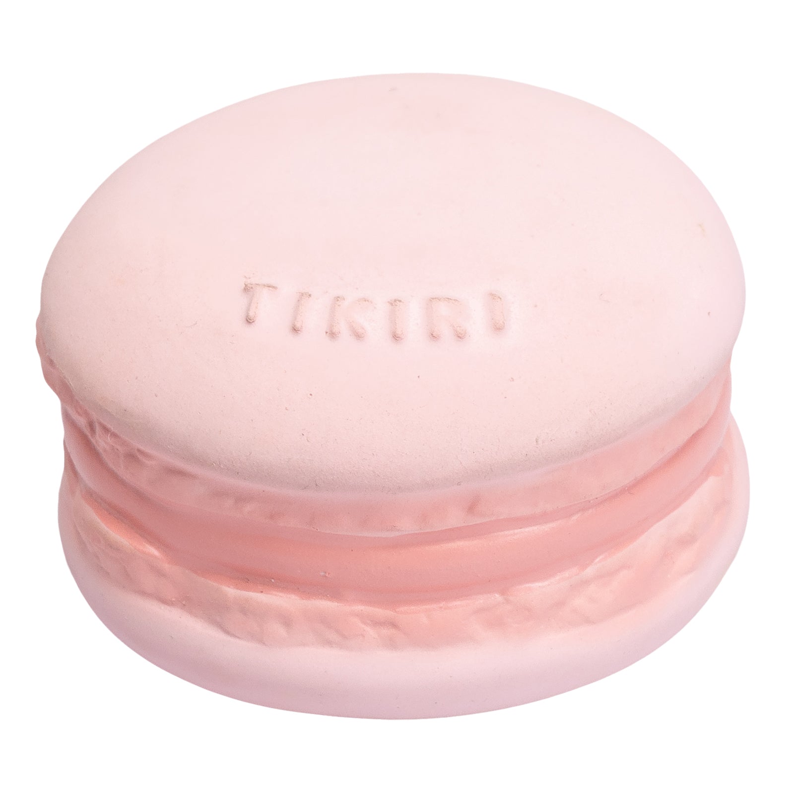 Macaroon Natural Rubber Teether, Rattle & Pretend Play