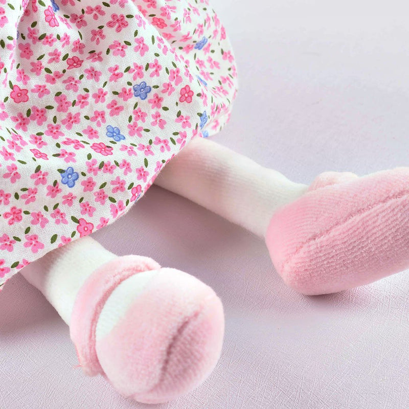 Meiya the Mouse Organic Natural Rubber Head Toy in Pink Dress