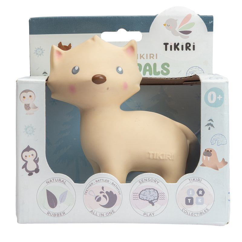 My First Arctic Fox Organic Natural Rubber Teether, Baby Rattle & Bath Toy