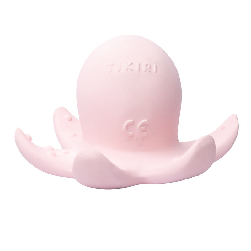 Octopus Organic Natural Rubber Rattle, Teether & Bath Toy