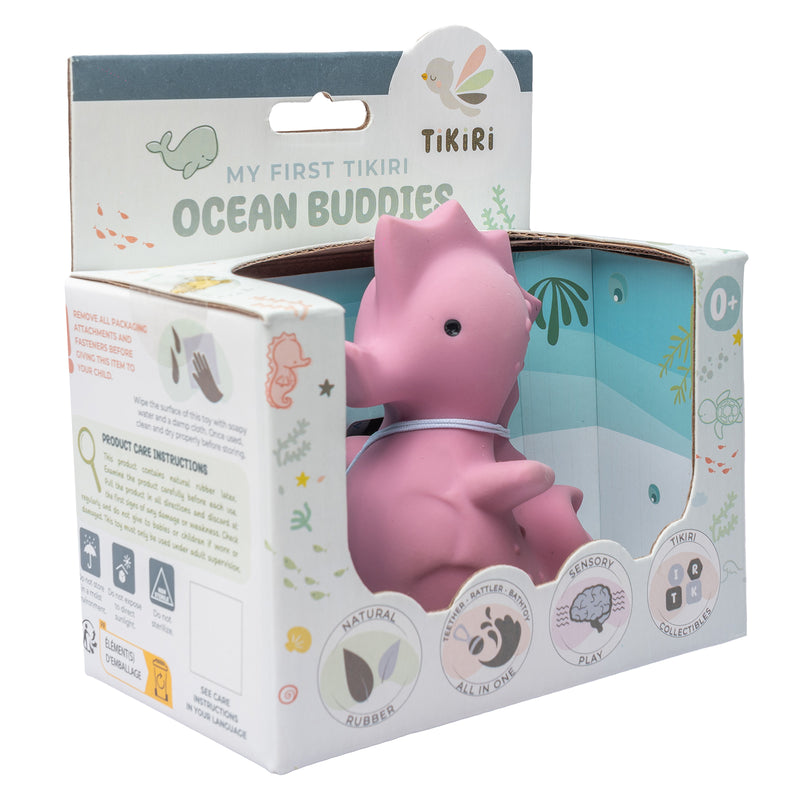 Sea Horse Organic Natural Rubber Rattle, Teether & Bath Toy