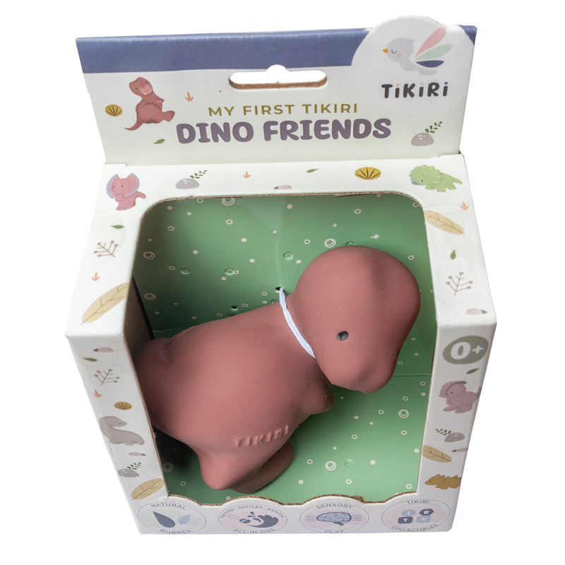 T-Rex Natural Rubber Teether, Rattle & Bath Toy
