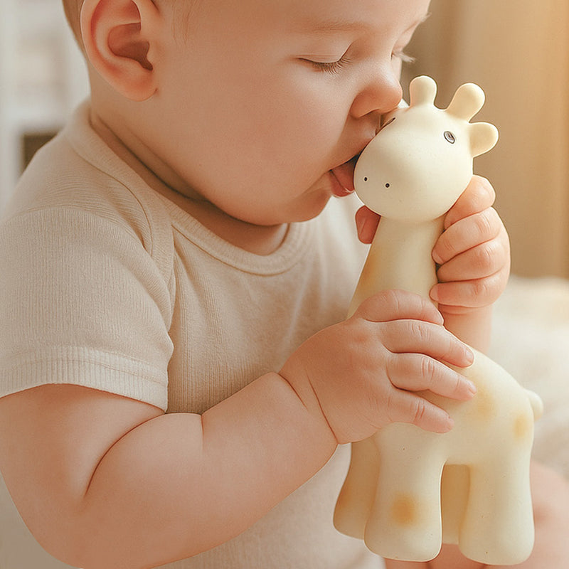 Giraffe Organic Natural Rubber Rattle, Teether & Bath Toy Giraffe Organic Natural Rubber Rattle, Teether & Bath Toy