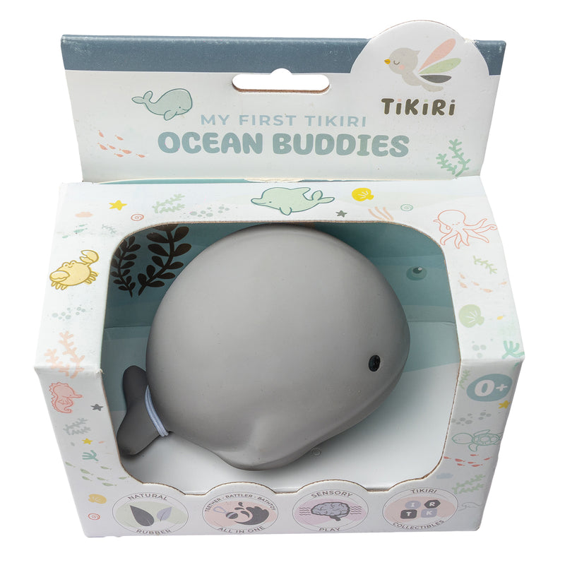 Whale Organic Natural Rubber Rattle, Teether & Bath Toy