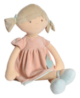 Pia X-Large Doll Brown Hair in Peach and Blue Dress