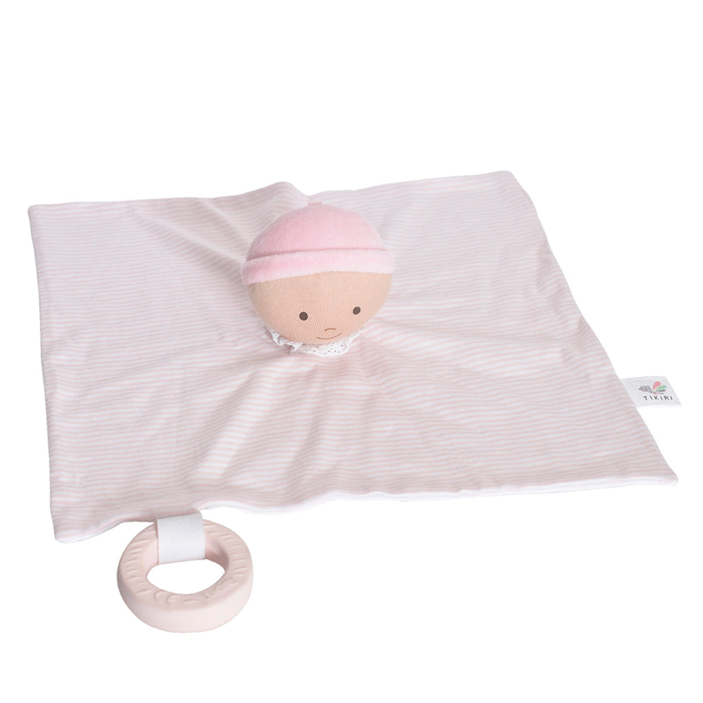 Cherub Baby Comforter with Rubber Teether - Pink