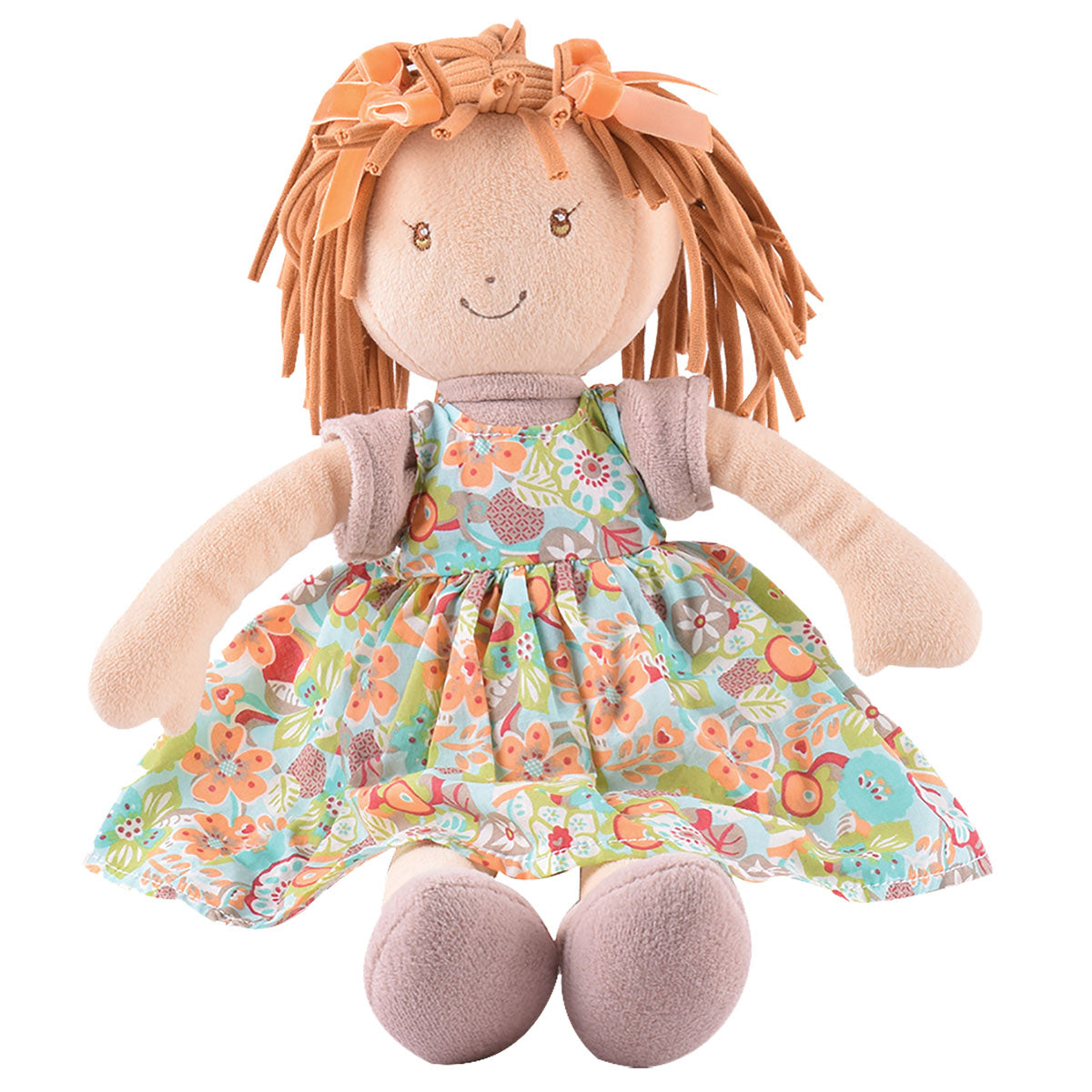 Libby Lu Brown Hair in Orange Print Dress