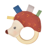Ethan the Hedgehog Plush Rattle with Organic Natural Rubber Teether