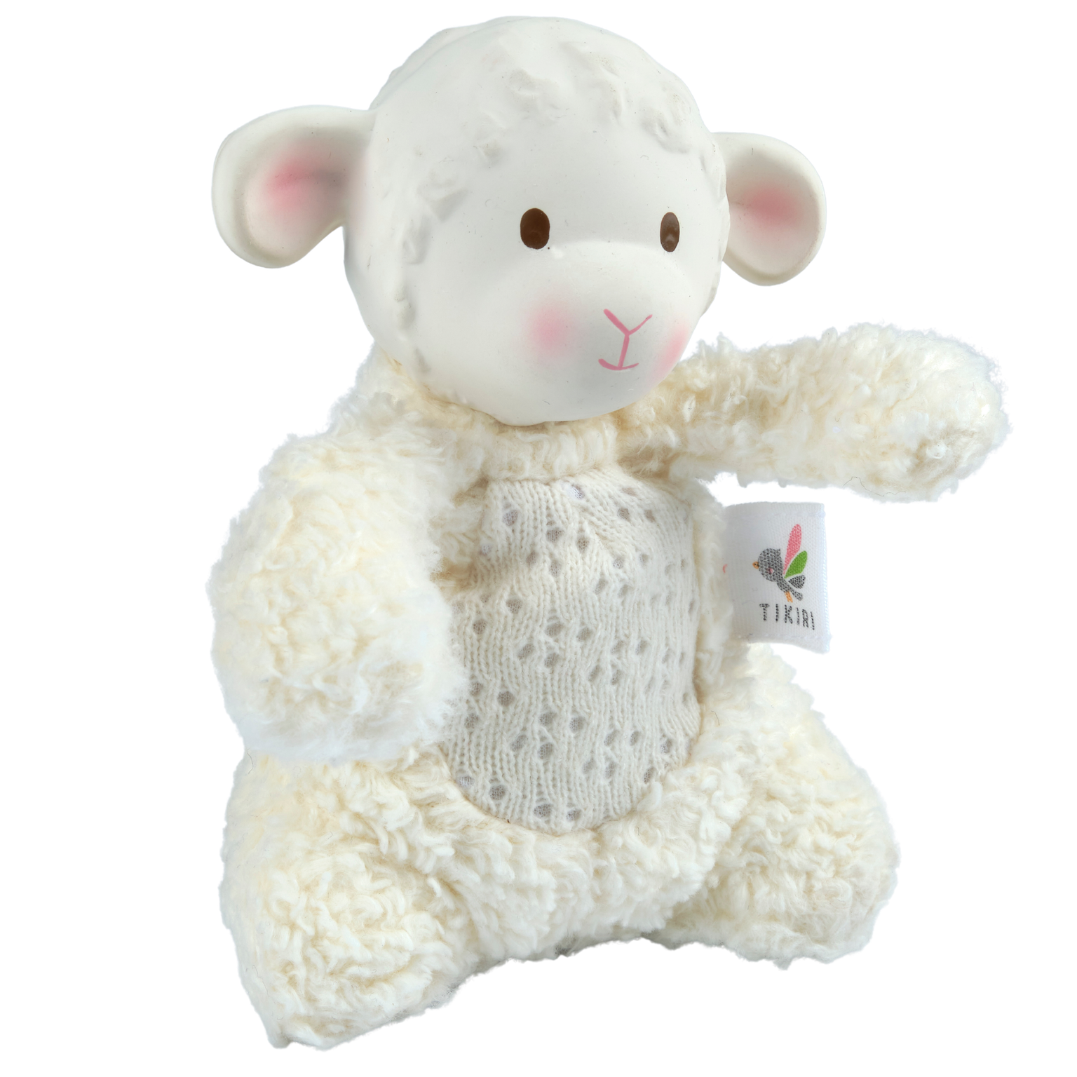 Bahbah the Lamb Baby Soft Toy with Organic Natural Rubber Teether Head