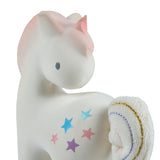 Cotton Candy Unicorn Organic Natural Rubber Rattle with Crinkle Tail