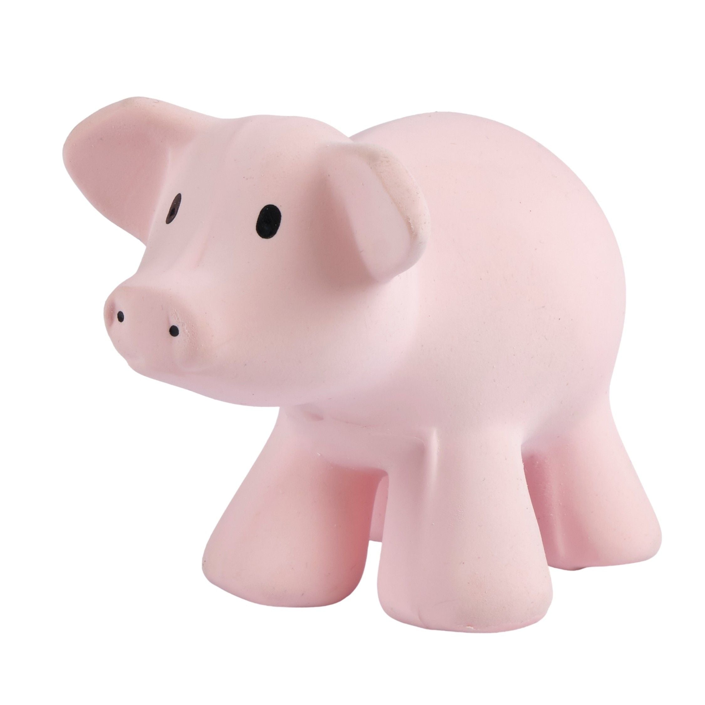 Pig Organic Natural Rubber Rattle. Teether & Bath Toy