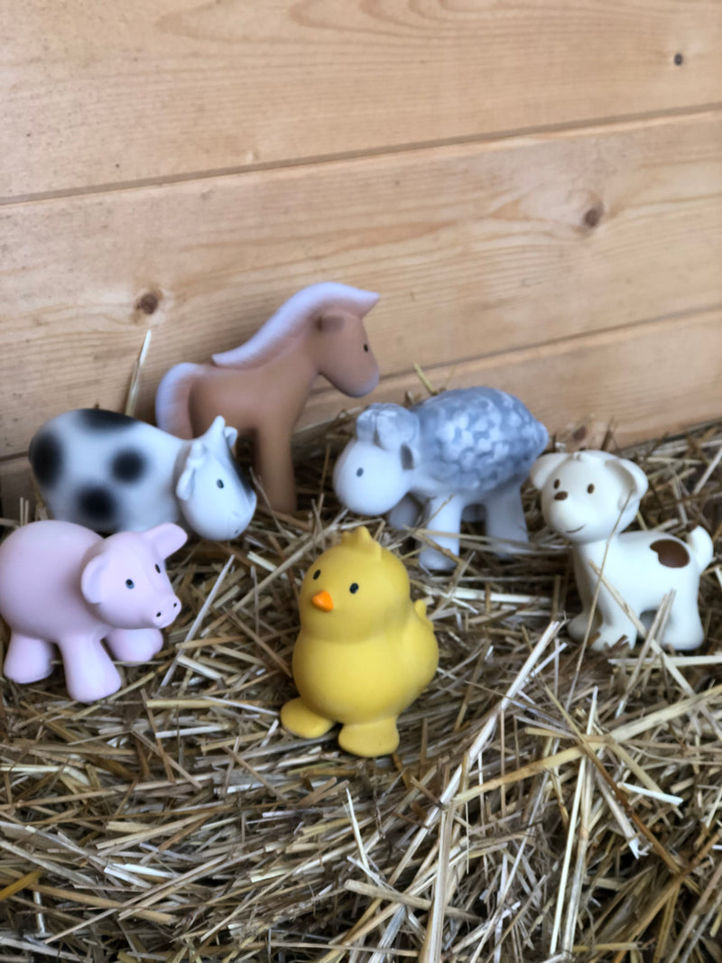 Cow Organic Natural Rubber Rattle, Teether & Bath Toy