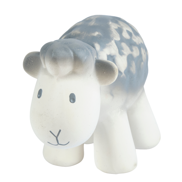Tikiri Toys Sheep - Organic Natural Rubber Rattle, Teether & Bath Toy