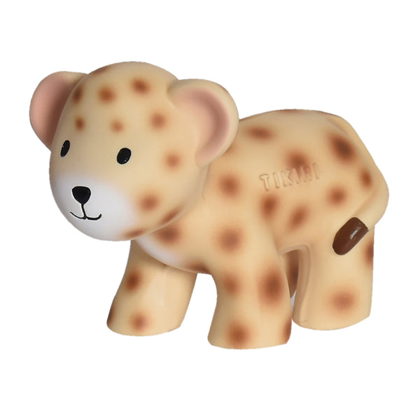 Leopard Organic Natural Rubber Rattle, Teether & Bath Toy