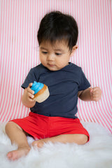 Cupcake Natural Rubber Teether, Rattle & Pretend Play