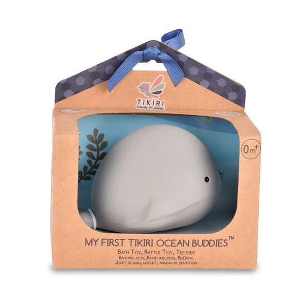 Whale Organic Natural Rubber Rattle, Teether & Bath Toy