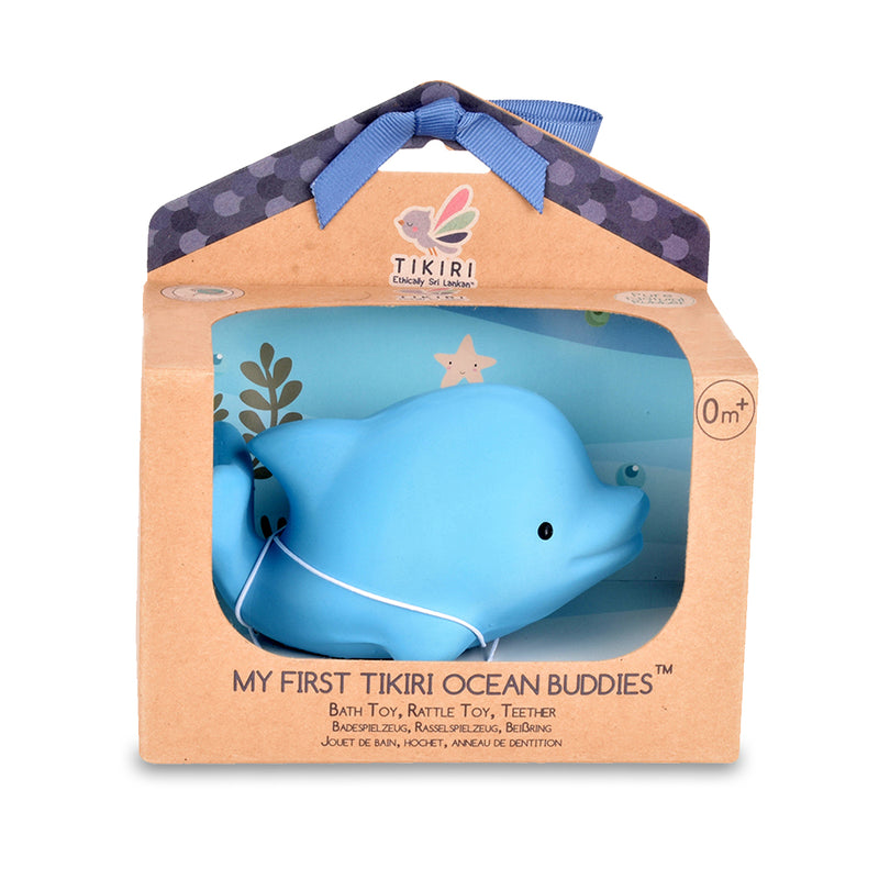 Tikiri Toys Dolphin Natural Organic Rubber Rattle