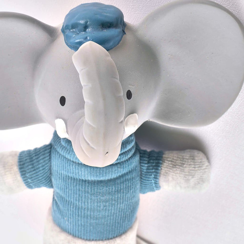 Alvin the Elephant Soft Squeaker and Teether Toy with Organic Natura Tikiri Toys USA