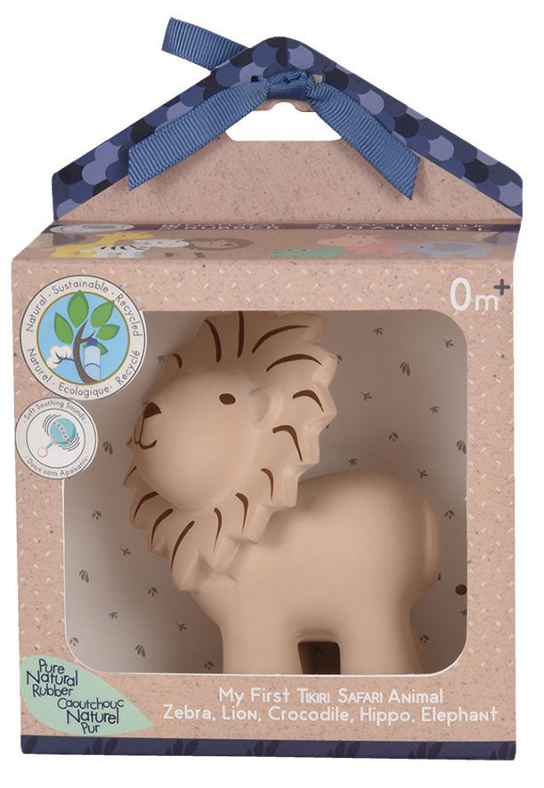 Lion Organic Natural Rubber Rattle, Teether & Bath Toy