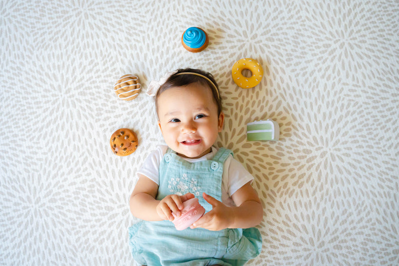 Cookie Natural Rubber Teether, Rattle & Pretend Play